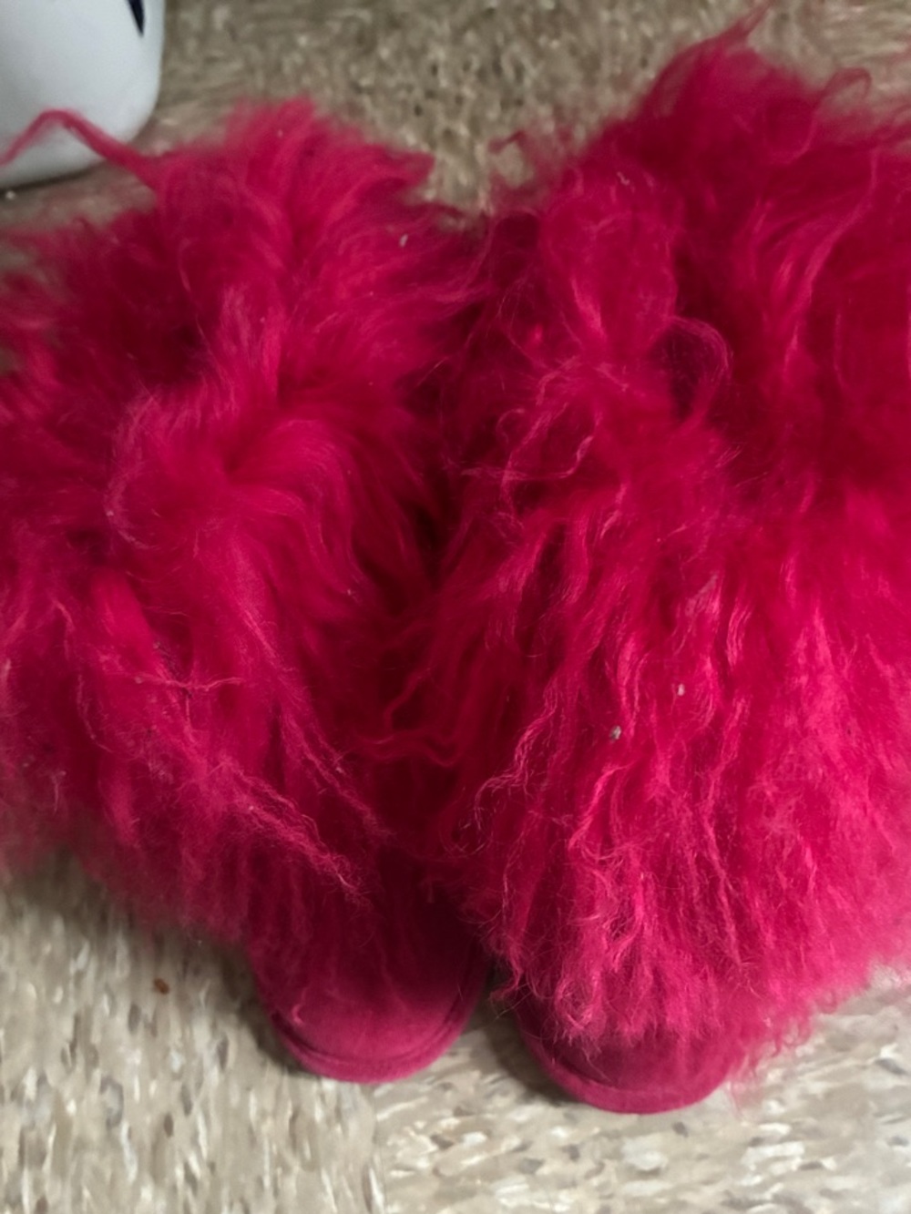 BearPaw Kids Pink Furry Boots size 12c